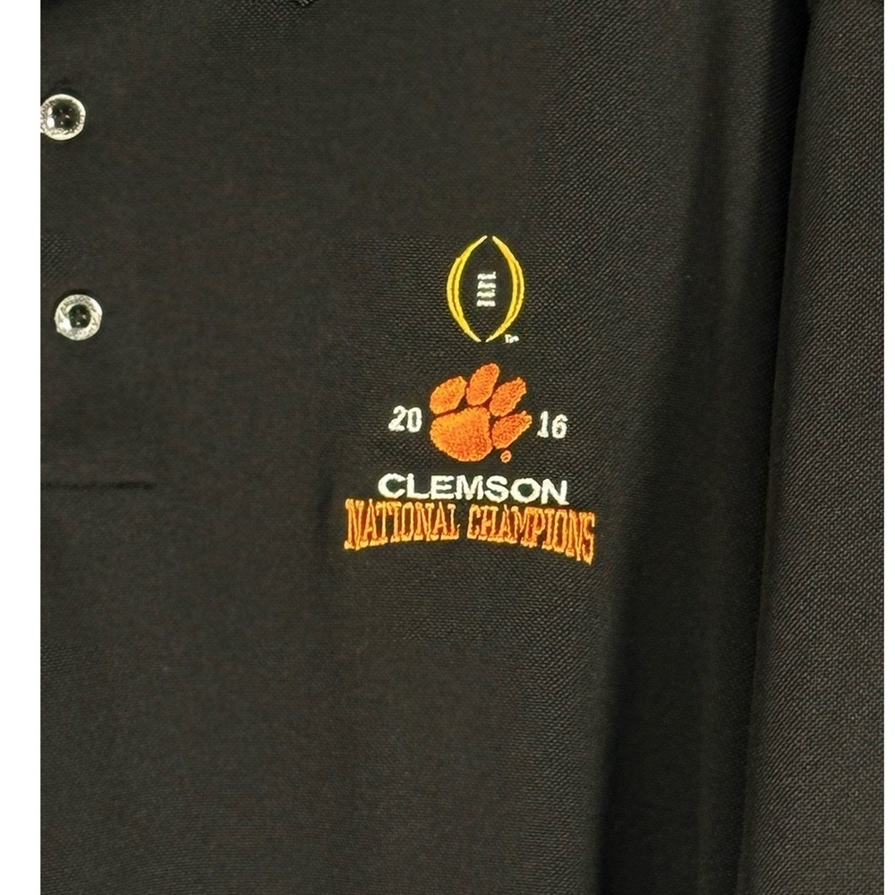 Antigua Black Polo with Orange Clemson National Champions 3XL Embroidery - Picture 4 of 8